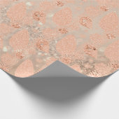 Happy Holidays Peach Rose Gold Glitzer Weihnachten Geschenkpapier (Ecke)