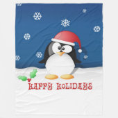 Happy Holidays Penguin Fleecedecke (Vorderseite)