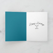 Happy Holidays Penguin Under Northern Lights Karte (Innenseite)