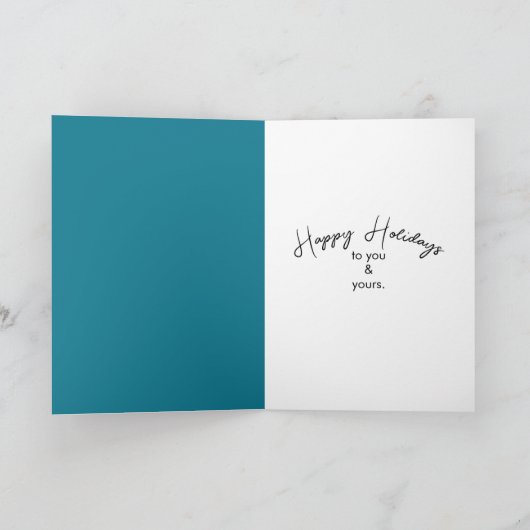 Happy Holidays Penguin Under Northern Lights Karte (Innenseite)