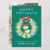 Happy Holidays | Peppermint Candy Wreath Feiertagskarte (Vorne/Hinten)