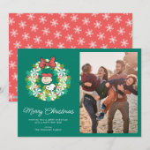 Happy Holidays | Peppermint Candy Wreath Feiertagskarte (Vorne/Hinten)