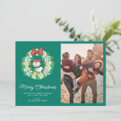 Happy Holidays | Peppermint Candy Wreath Feiertagskarte (Stehend Vorderseite)