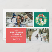 Happy Holidays | Peppermint Candy Wreath Feiertagskarte (Vorne/Hinten)