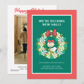 Happy Holidays | Peppermint Candy Wreath Feiertagskarte (Vorne/Hinten)