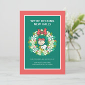 Happy Holidays | Peppermint Candy Wreath Feiertagskarte (Stehend Vorderseite)