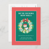 Happy Holidays | Peppermint Candy Wreath Feiertagspostkarte (Vorne/Hinten)