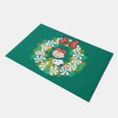 Happy Holidays | Peppermint Candy Wreath Fußmatte (Schrägansicht)