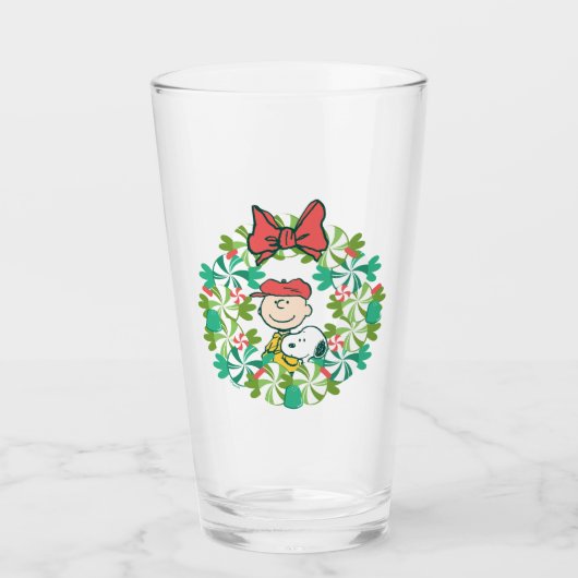 Happy Holidays | Peppermint Candy Wreath Glas (Vorderseite)