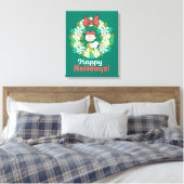 Happy Holidays | Peppermint Candy Wreath Leinwanddruck (Insitu (Schlafzimmer))