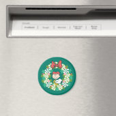 Happy Holidays | Peppermint Candy Wreath Magnet (In Situ (Geschirrspüler))