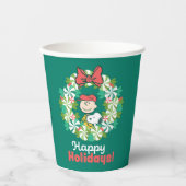 Happy Holidays | Peppermint Candy Wreath Pappbecher (Vorderseite)