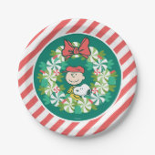 Happy Holidays | Peppermint Candy Wreath Pappteller (Vorderseite)
