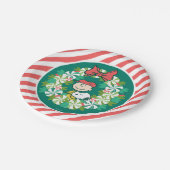 Happy Holidays | Peppermint Candy Wreath Pappteller (Schrägansicht)