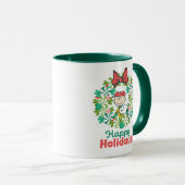 Happy Holidays | Peppermint Candy Wreath Tasse (VorderseiteRechts)