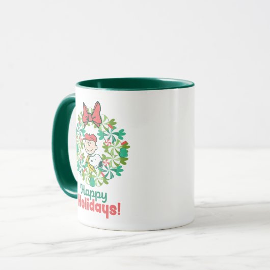 Happy Holidays | Peppermint Candy Wreath Tasse (Vorderseite Links)