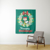 Happy Holidays | Peppermint Candy Wreath Wandteppich (Beispiel)