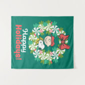 Happy Holidays | Peppermint Candy Wreath Wandteppich (Vorderseite (Horizontal))