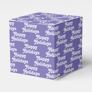 "Happy Holidays" periwinkle white Holiday Gift Geschenkschachtel