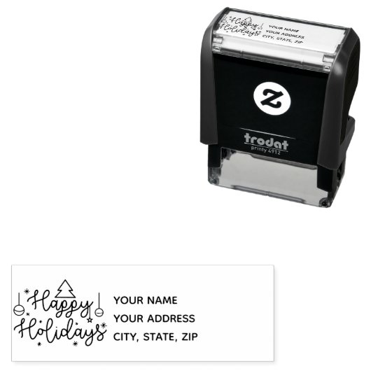 Happy Holidays Permastempel (Beispiel)