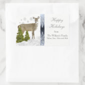 Happy Holidays Personalisiert Grußaufkleber Rechteckiger Aufkleber (Tasche)