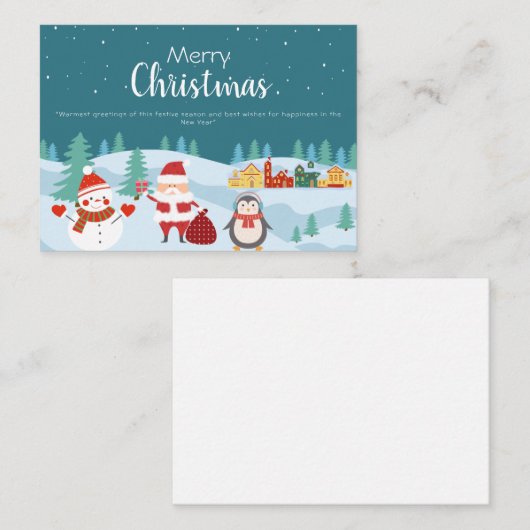 Happy Holidays Personalisiert Moderne Weihnachtska Mitteilungskarte (Vorne/Hinten)