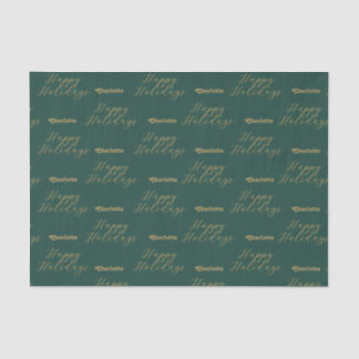 Happy Holidays Personalisiert Name Traditionelles  Seidenpapier