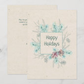 Happy Holidays Personalisiert Sentiment & Signatur Feiertagskarte (Vorne/Hinten)