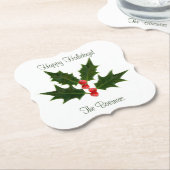 Happy Holidays Personalisiert Untersetzer (angewinkelt)