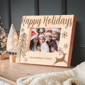 Happy Holidays Personalisiert Weihnachten Geätzte Rahmen