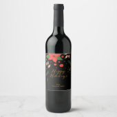 Happy Holidays Personalisiert Wine Labels Weinetikett (Vorderseite)