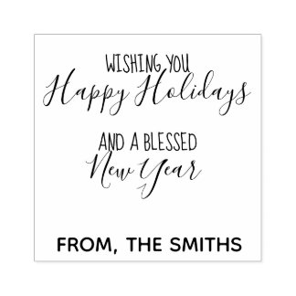Happy Holidays Personalisierte Briefmarke Gummistempel