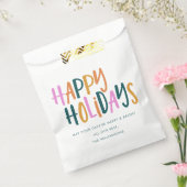 Happy Holidays Personalisierte farbenfrohe Typogra Geschenktütchen (Versiegelt)