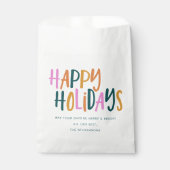 Happy Holidays Personalisierte farbenfrohe Typogra Geschenktütchen (Vorderseite)