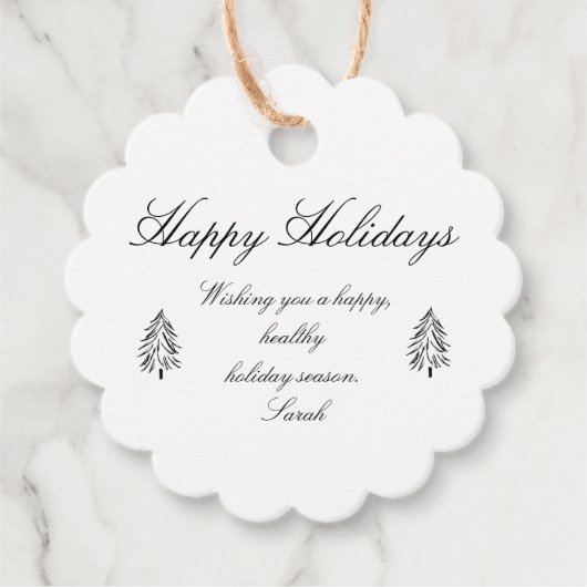 Happy Holidays Personalisiertes Geschenk Tag Geschenkanhänger (Vorderseite)