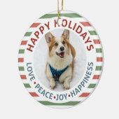 Happy Holidays Pet Foto Keramik Ornament (Links)