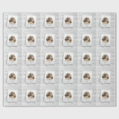 Happy Holidays Pet Foto Rahmen Personalisiert Geschenkpapier (Flach)