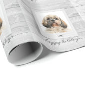 Happy Holidays Pet Foto Rahmen Personalisiert Geschenkpapier (Rolleneckpunkt)