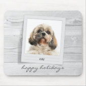 Happy Holidays Pet Foto Rahmen Personalisiert Mousepad (Vorne)