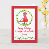 Happy Holidays Pet Sitter Dog Walker Karte (Gelbe Blume)