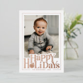 Happy Holidays Photo Folien Feiertagskarte (Stehend vorne)