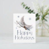 Happy Holidays Pine Cones and a Crescent Moon Postkarte (Stehend Vorderseite)