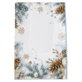 Happy Holidays Pine Tree Gift Bag Mittlere Geschenktüte (Rückseite)