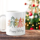 Happy Holidays Pine Tree Wasserfarben Weihnachten Kaffeetasse