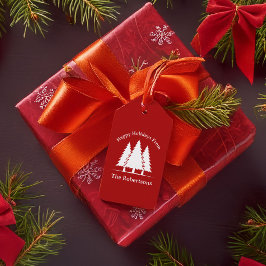 Happy Holidays Pine Trees Land Weihnachten Geschenkanhänger
