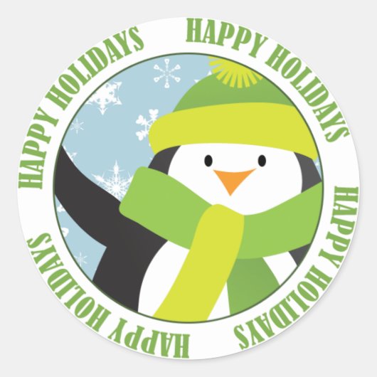 Happy Holidays Pinguin Sticker (Vorderseite)