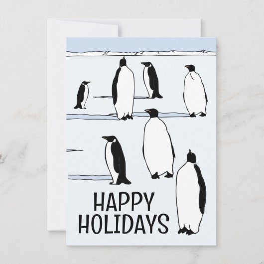 Happy Holidays Pinguin Winterweihnachtsfest Cool Karte (Vorderseite)