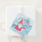 Happy Holidays Pink and Blue Niedlich Gnome Weihna Geschenkanhänger (Beispiel)