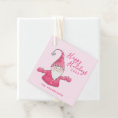 Happy Holidays Pink Niedlich Gnome Custom Christma Geschenkanhänger (Beispiel)