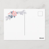 Happy Holidays Pink Poinsettia Wreath Postkarte (Rückseite)